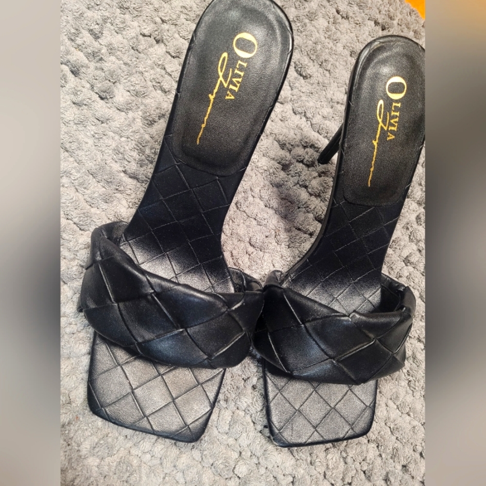 Forever 21 Black Open Toe Heel 8.5